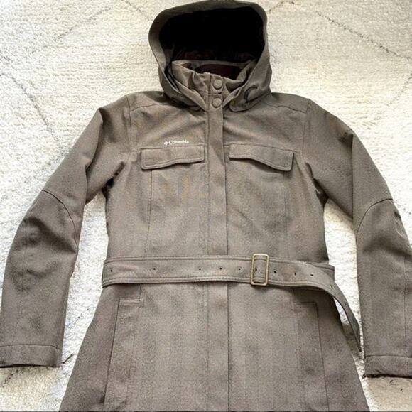 Columbia Titanium Waterproof Belted Jacket with Detachable Hood Size S - Picture 3 of 14